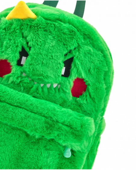 Sac à dos enfant en vert avec motif de dinosaure collection Cyber Dino
