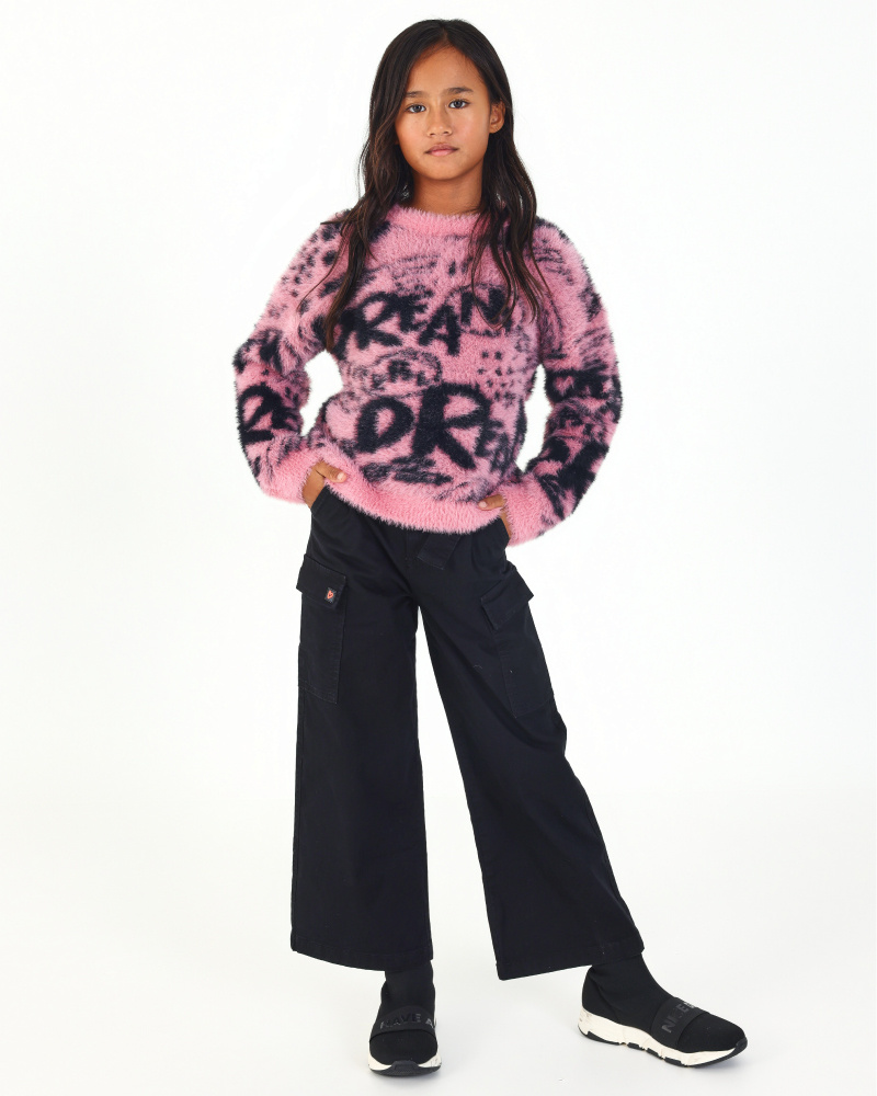 Pantalon cargo noir avec ceinture collection Rebel Dreamers