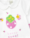 Conjunto de punto para niña con camiseta y braguita blanca