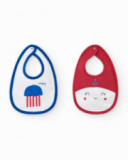 Pack de dos baberos marinos para niño, uno blanco con medusa y