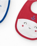 Pack de dos baberos marinos para niño, uno blanco con medusa y