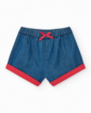 Conjunto para niña con camiseta roja de ballena y pantalón