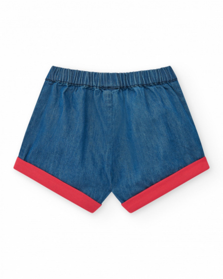 Conjunto para niña con camiseta roja de ballena y pantalón