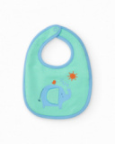 Pack de dos baberos para niño, uno verde con elefante y otro