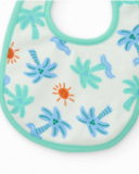 Pack de dos baberos para niño, uno verde con elefante y otro