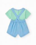 Conjunto de plana para niño con peto de elefante y palmera y