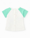 Conjunto para niño con camiseta blanca de estampado tropical y