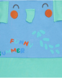 Pelele azul y verde para niño con estampado de elefante y