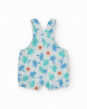 Pelele blanco para niño con estampado de palmeras y soles