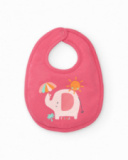 Pack de dos baberos para niña rosa con estampados de elefantes