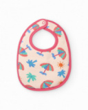 Pack de dos baberos para niña rosa con estampados de elefantes