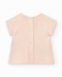 Conjunto rosa para niña con camiseta de elefante y pantalón