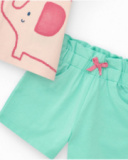 Conjunto rosa para niña con camiseta de elefante y pantalón