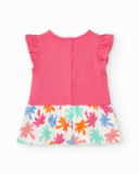 Conjunto fucsia para niña con vestido de sol y braguita con