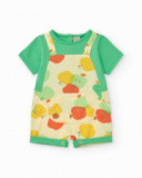 Combinaison en tricot pour garçon avec imprimé de pommes et poche frontale