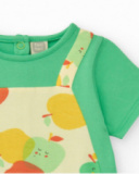 Combinaison en tricot pour garçon avec imprimé de pommes et poche frontale