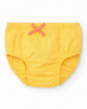 Robe couleur pêche pour fille avec imprimé floral et bretelles nouées