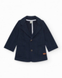 Blazer bleu marine pour garçon avec fermeture à deux boutons