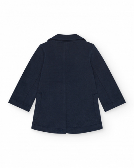 Blazer bleu marine pour garçon avec fermeture à deux boutons