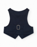 Gilet bleu marine pour garçon avec boutons et poches décoratives