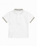 Polo blanc pour garçon avec bordures contrastées et broderie
