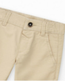 Pantalon long beige pour garçon avec poches et ourlet retroussé