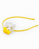 Diadème rigide jaune pour fille avec fleurs blanches et jaunes