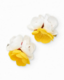 Barrettes pour fille avec pétales blancs et jaunes