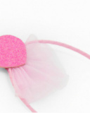 Diadème rigide rose pour fille avec cœur décoratif