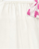 Chemise blanche pour fille avec nœud rose imprimé