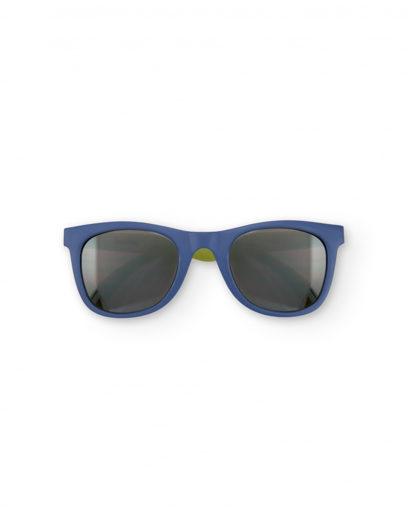 Lunettes de soleil bleu marine pour garçon avec branches vertes