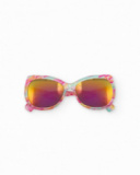 Lunettes de soleil roses pour fille avec imprimé multicolore