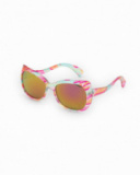 Lunettes de soleil roses pour fille avec imprimé multicolore
