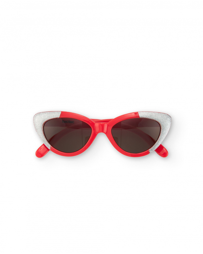 Lunettes de soleil rouges et blanches pour fille
