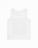 T-shirt blanc sans manches pour garçon avec imprimé tropical