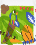 T-shirt blanc sans manches pour garçon avec imprimé tropical