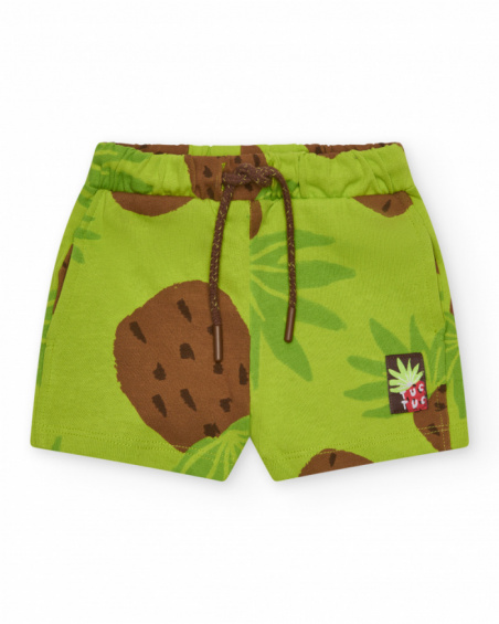 Bermuda avec noix de coco pour garçon avec taille ajustable Bermuda avec noix de coco pour garçon avec taille ajustable