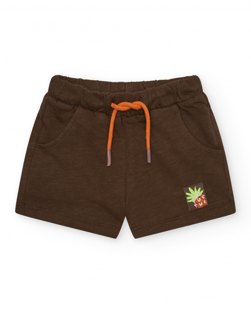 Bermuda marron pour garçon avec taille élastique