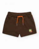 Bermuda marron pour garçon avec taille élastique Bermuda marron pour garçon avec taille élastique