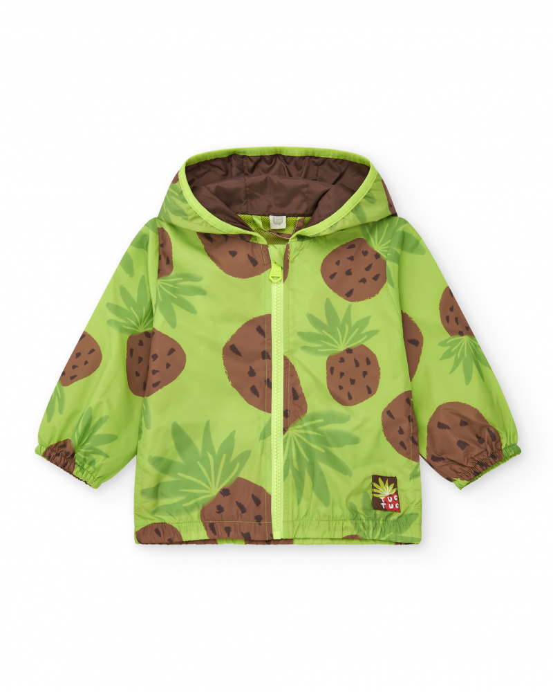 Coupe-vent vert pour garçon avec imprimé d'ananas