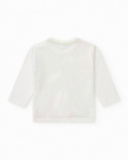 T-shirt blanc à manches longues pour garçon avec imprimé tropical