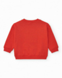 Sweat rouge pour garçon avec lion et oreilles en 3D Sweat rouge pour garçon avec lion et oreilles en 3D