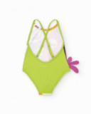 Maillot de bain pour fille avec perroquet tropical et détails floraux Maillot de bain pour fille avec perroquet tropical et détails floraux