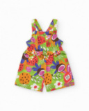 Combishort pour fille avec bretelles croisées et imprimé de fruits