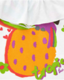 T-shirt blanc pour fille avec volants et imprimé tropical