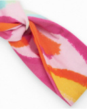 Diadème multicolore en tricot pour fille avec nœud décoratif