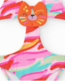 Trikini multicolore pour fille avec visage d’animal décoratif Trikini multicolore pour fille avec visage d’animal décoratif