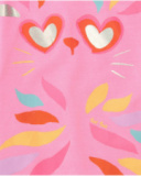 Robe rose pour fille avec imprimé animal et détails métalliques