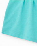 Short bleu pour fille avec taille élastique et nœud