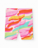 Legging cycliste multicolore pour fille avec imprimé artistique